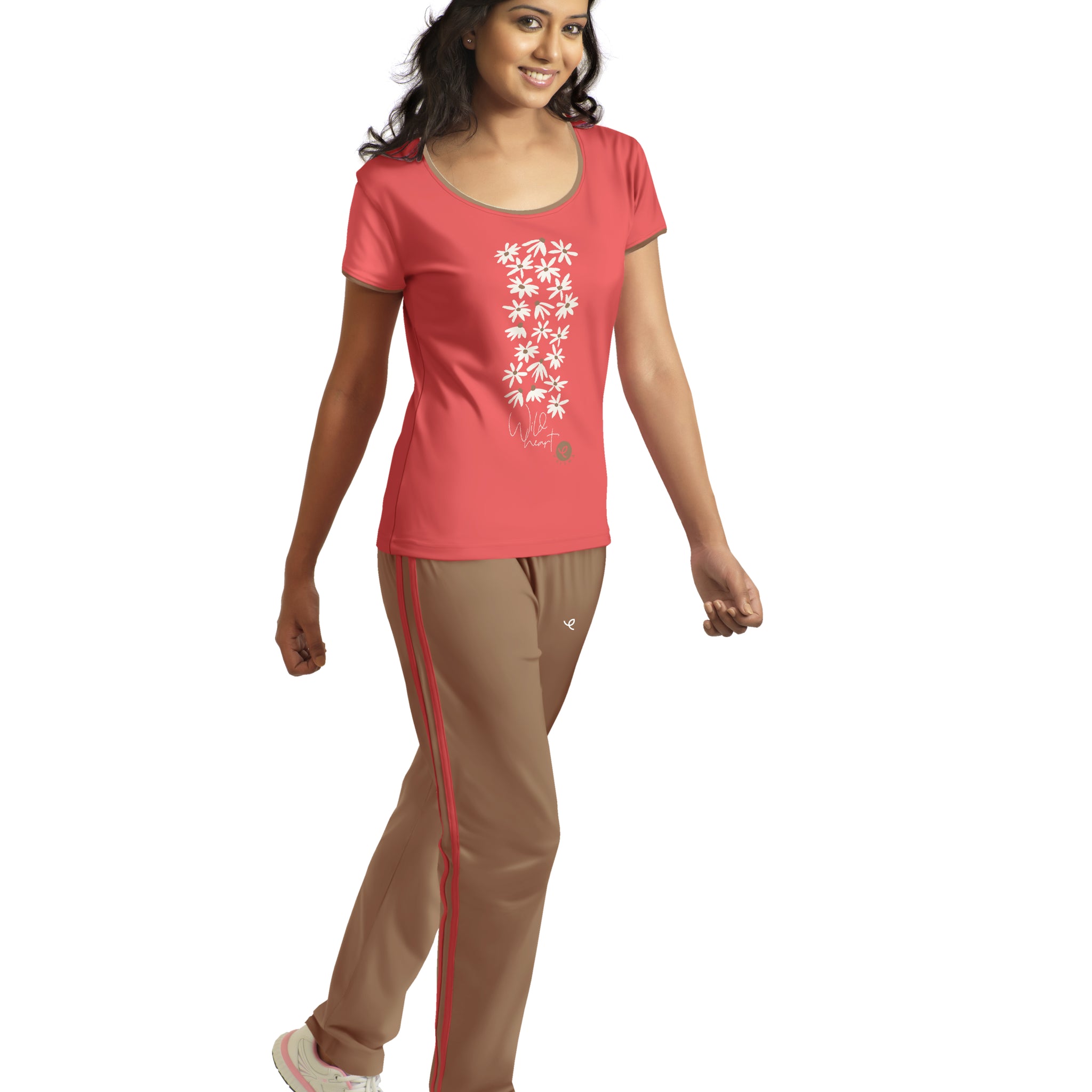 Loungewear Set-Coral-Coffee