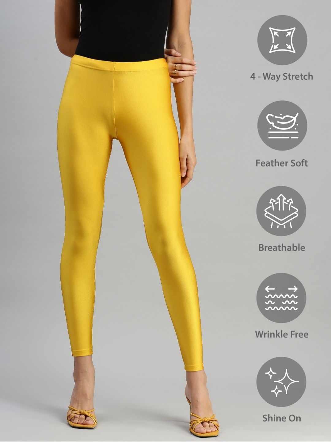 Prisma | Shimmer Leggings-Yellow Gold Leggings
