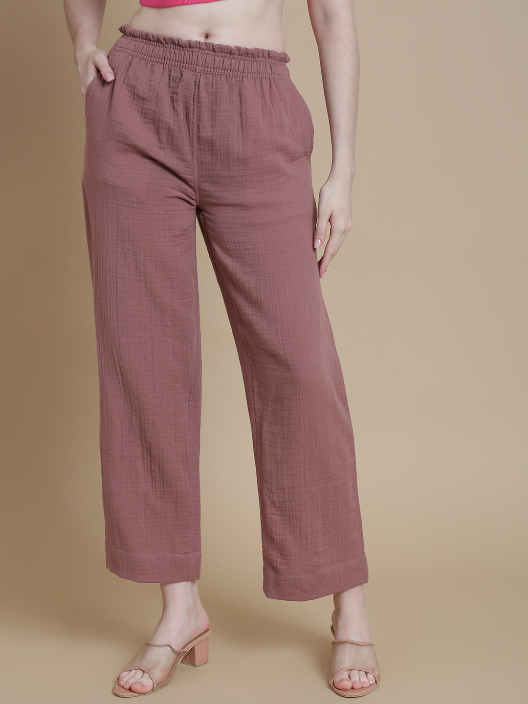 Prisma | Muslin Pant - Privé Collection by Prisma - Brown Rose Fashion Wears