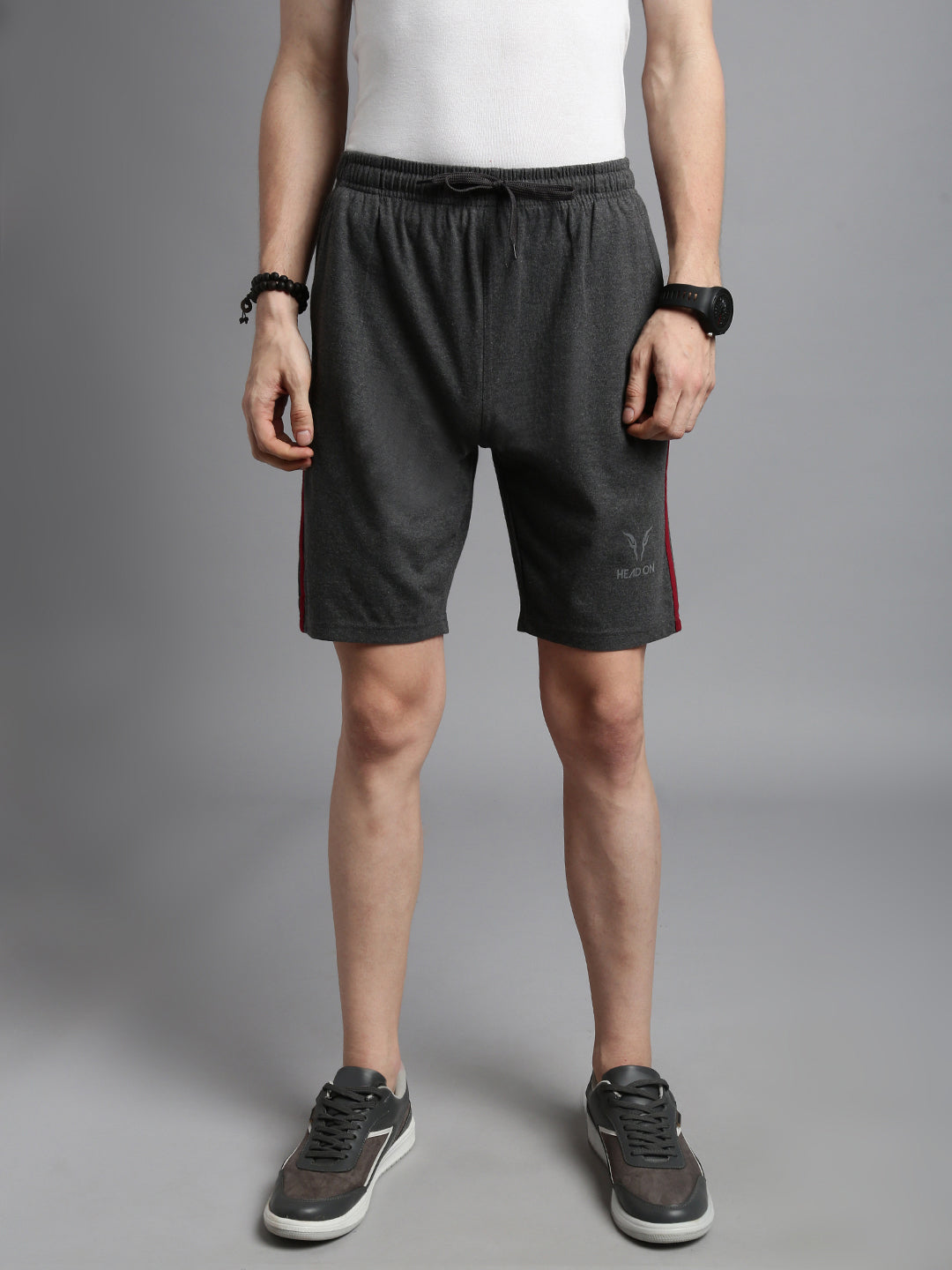 Prisma | Bermudas Zip-Charcoal Melange Athleisure
