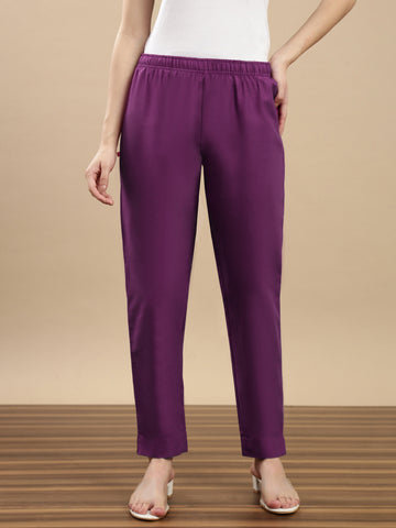 Woven Kurti Pant-Plum
