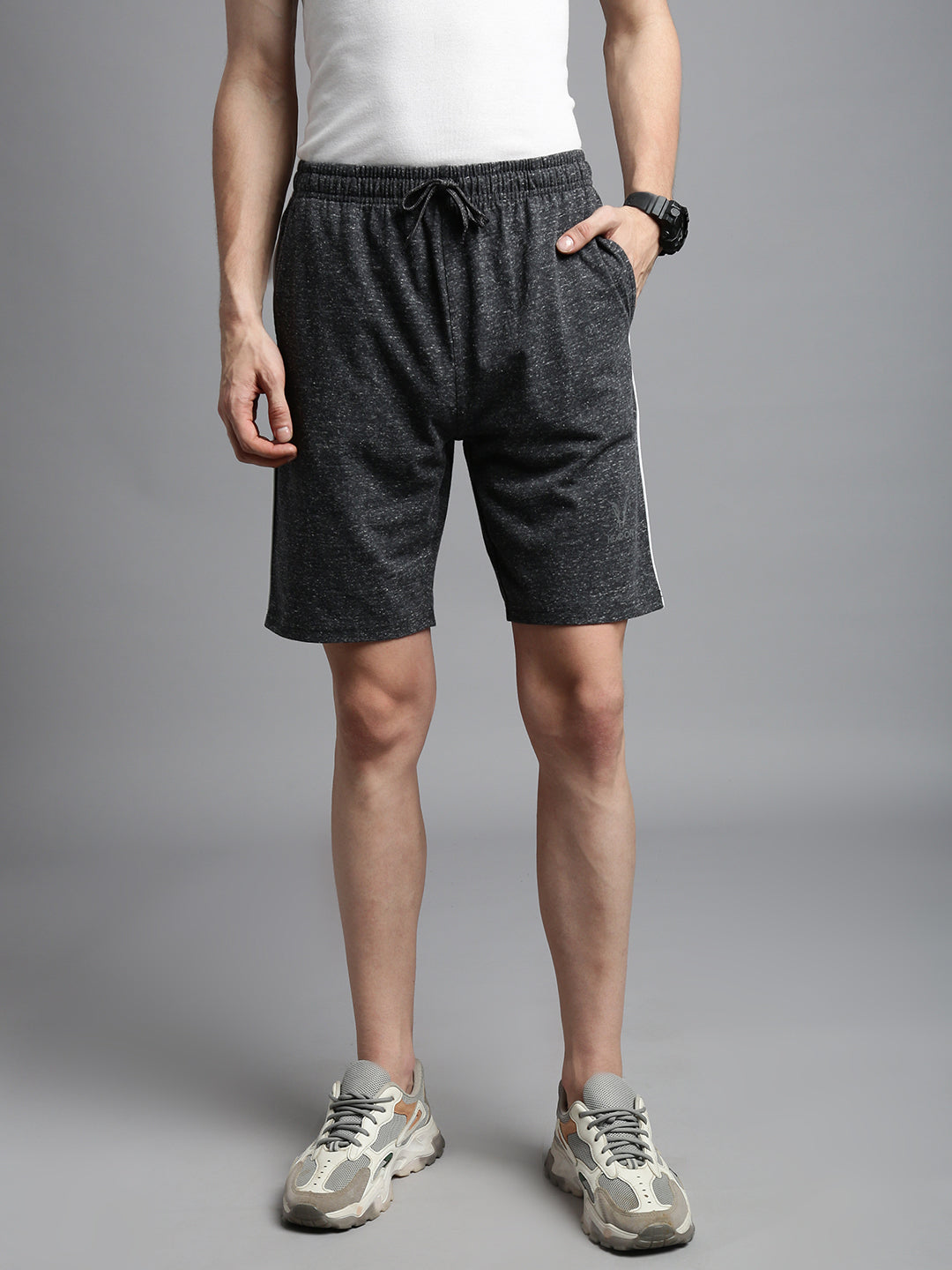 Prisma | Bermudas_Zip-Snow Black Athleisure