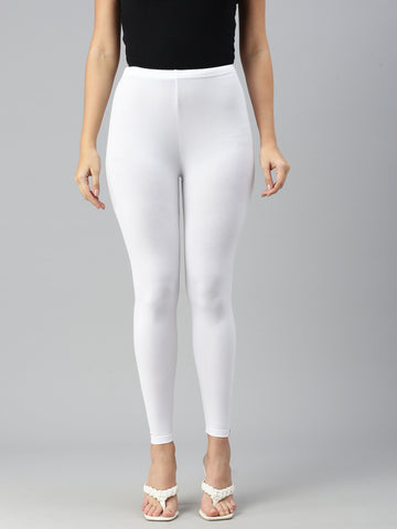 Prisma White Ankle Leggings for a Sleek and Stylish Look