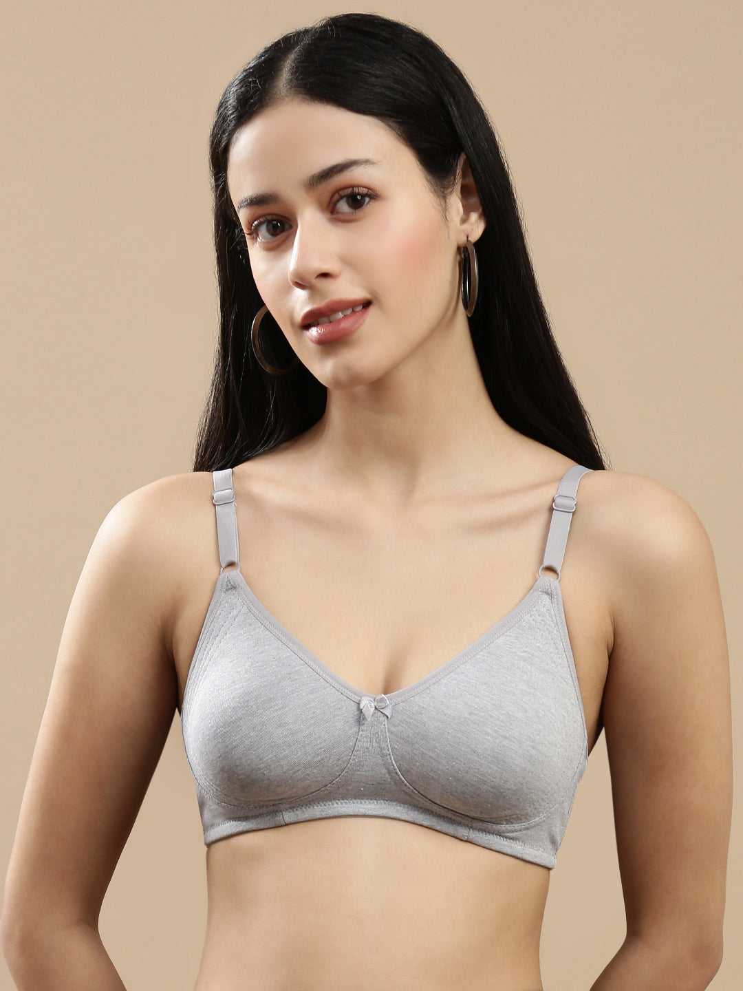 Body Fit ( Moulded Encircle Bra)-Grey Melange