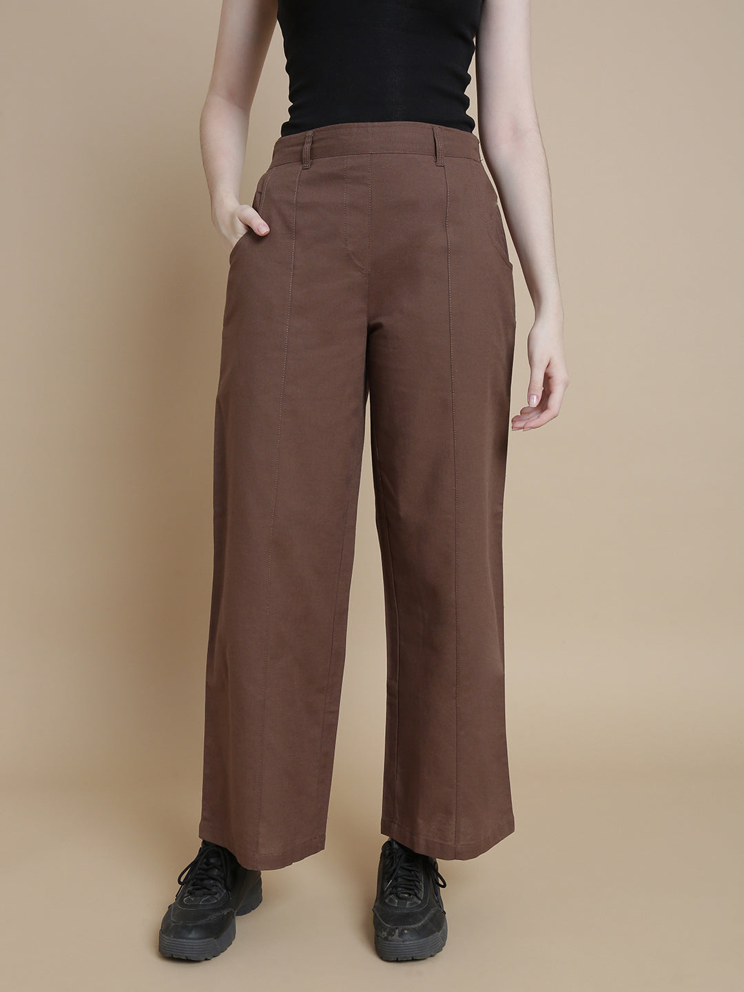 Prisma | Linen Wide Pants - Coffee Active Wear