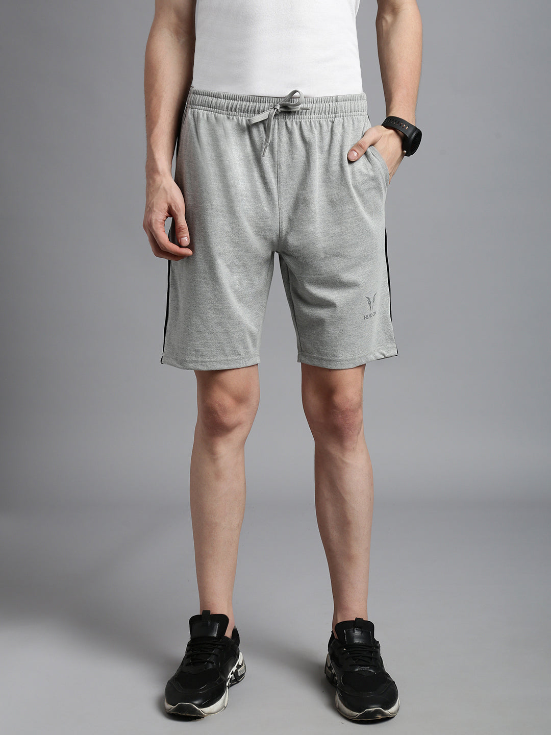 Prisma | Bermudas_Zip-Grey Melange Athleisure