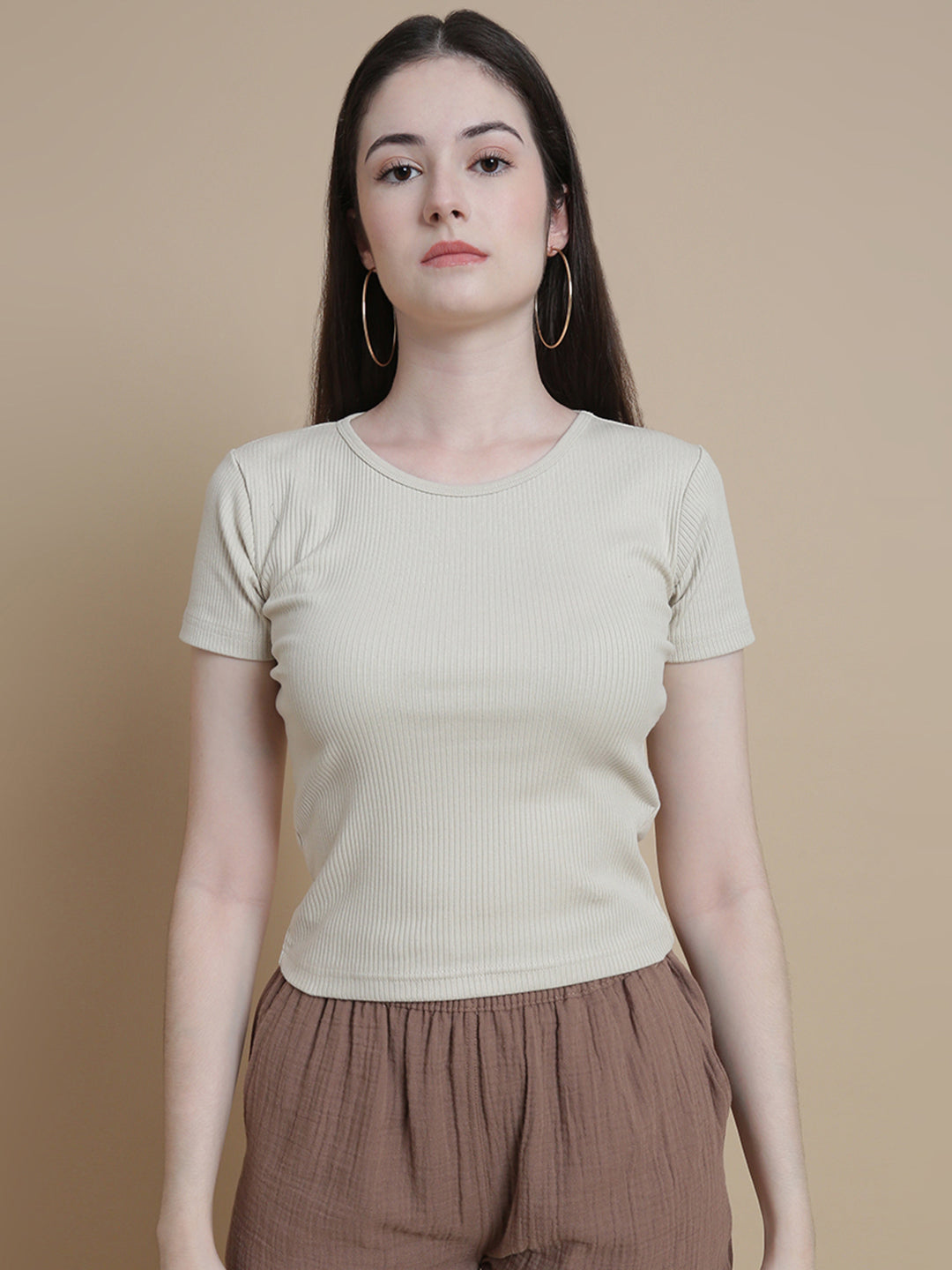 Prisma | Ribbed Tee - Mushroom Fashion Wears