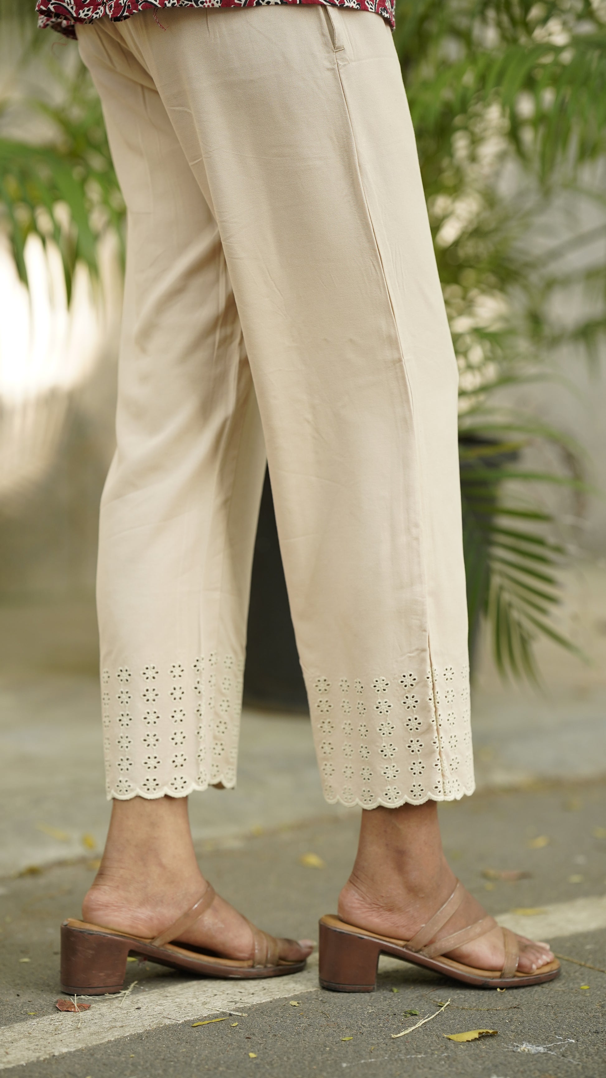 Prisma | Schiffli Pant - Sand Design 1 Fashion Wears