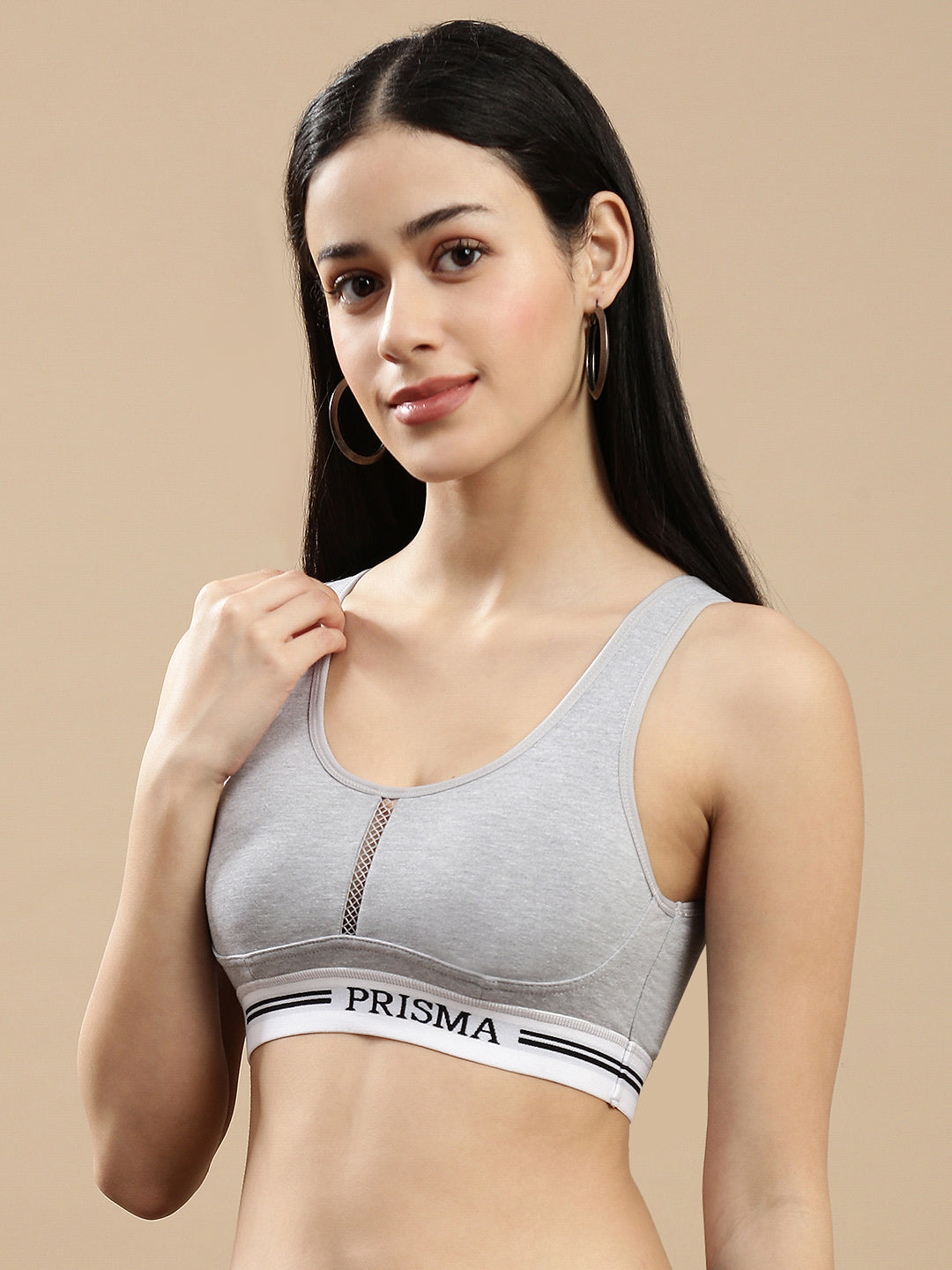 Sporty Padded-Grey Melange