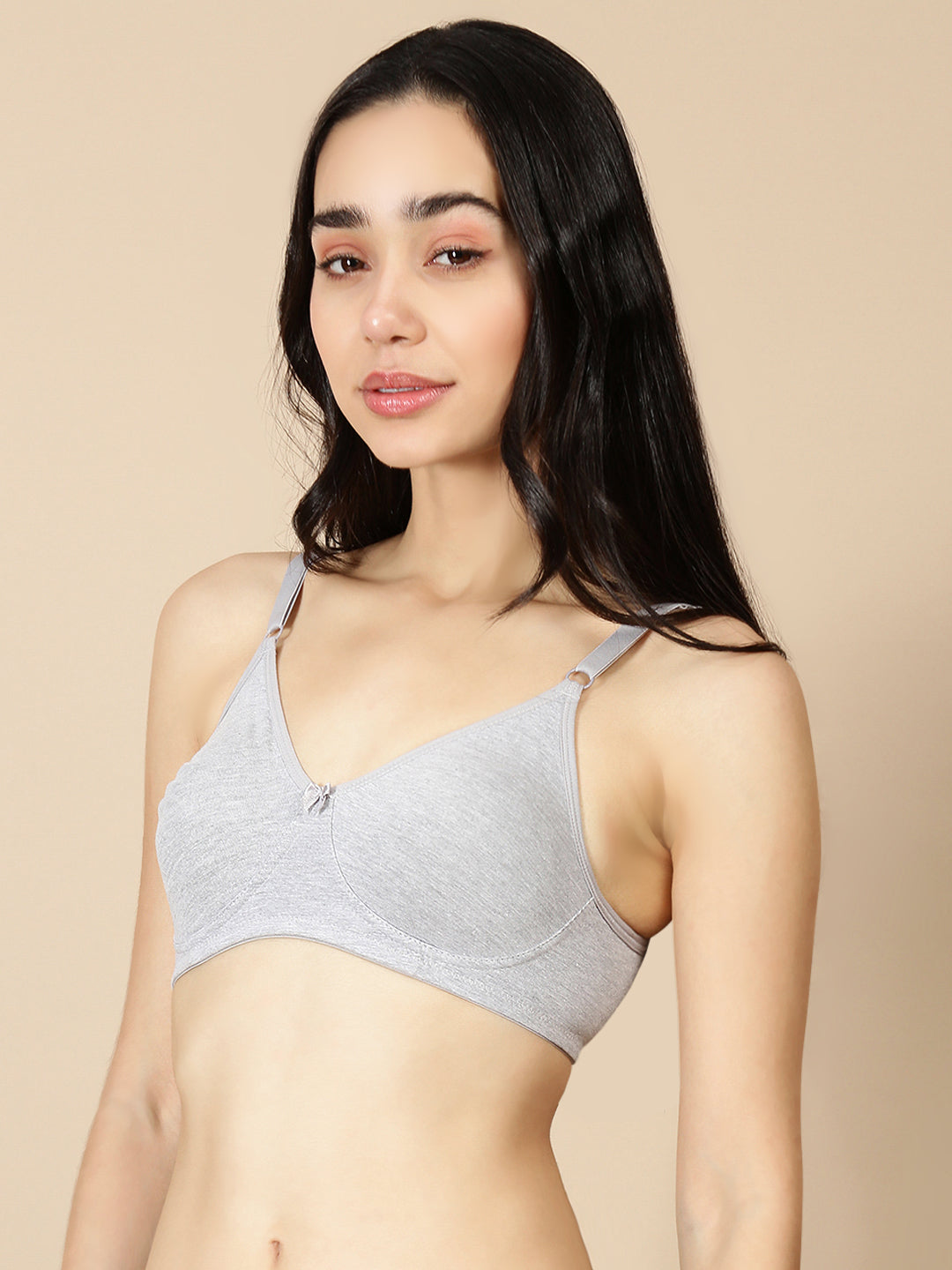 Tee Fit ( Moulded Concealed Kurthi / T-Shirt Bra)-Grey Melange
