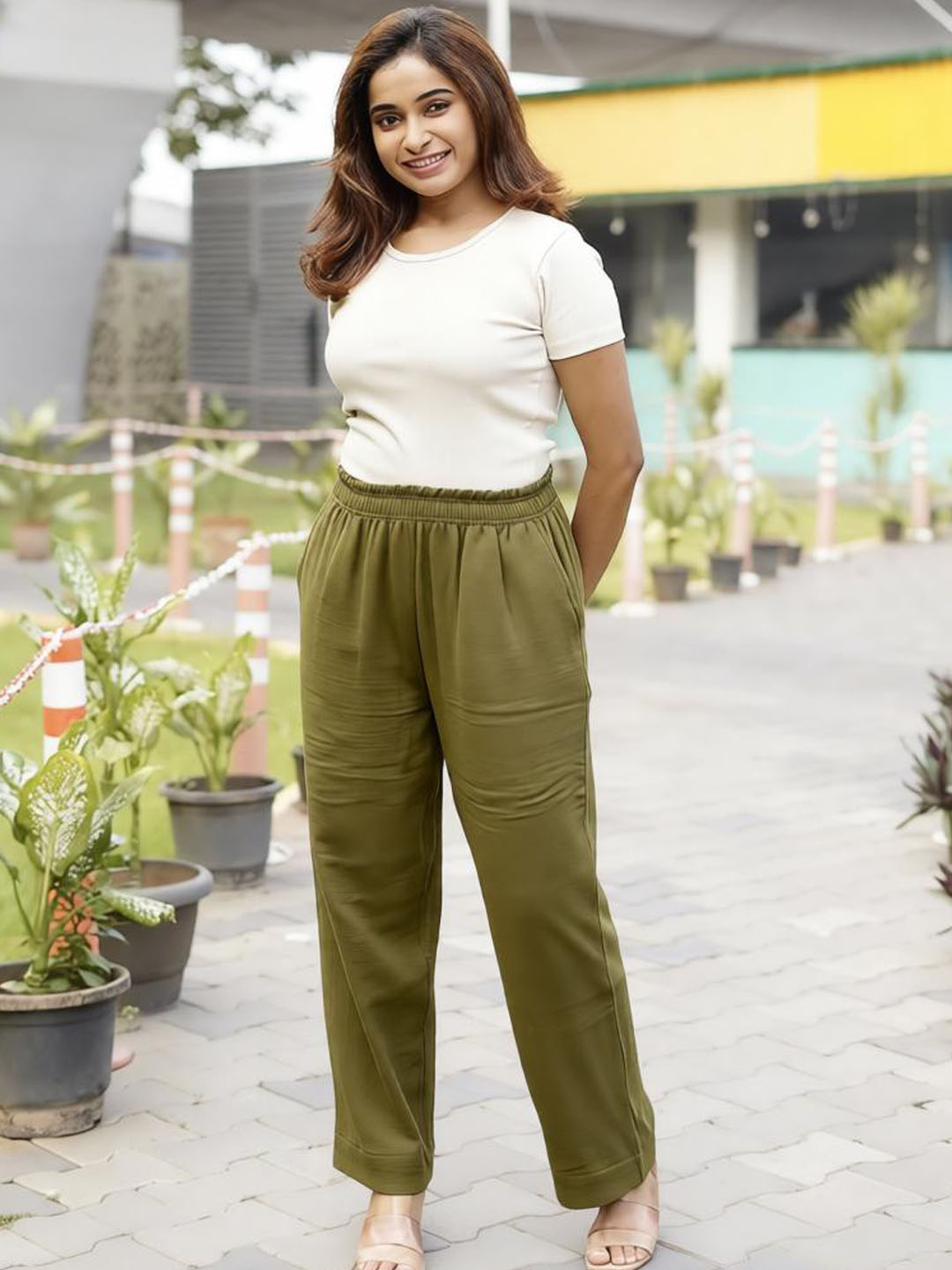 Prisma | Muslin Pant - Privé Collection by Prisma - Olive Fashion Wears