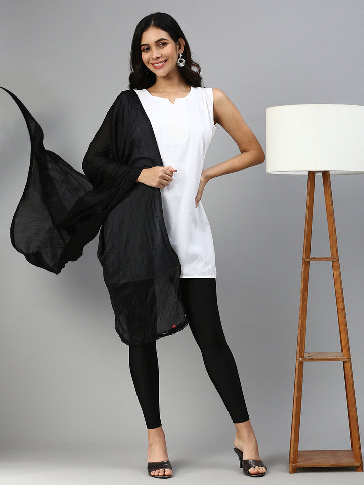 Plain Black Shimmer Dupatta main image 0