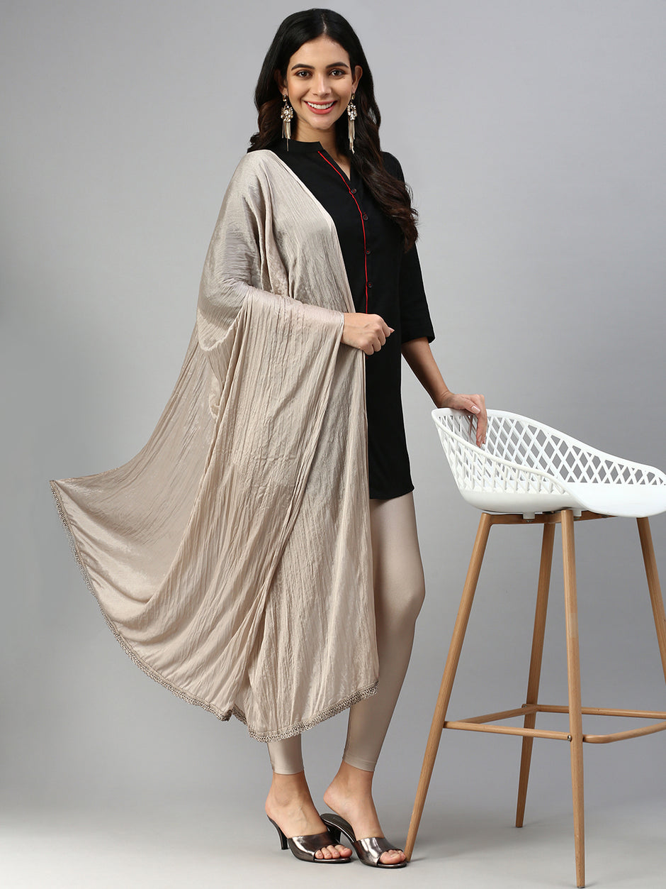 Plain White Shimmer Dupatta main image 1