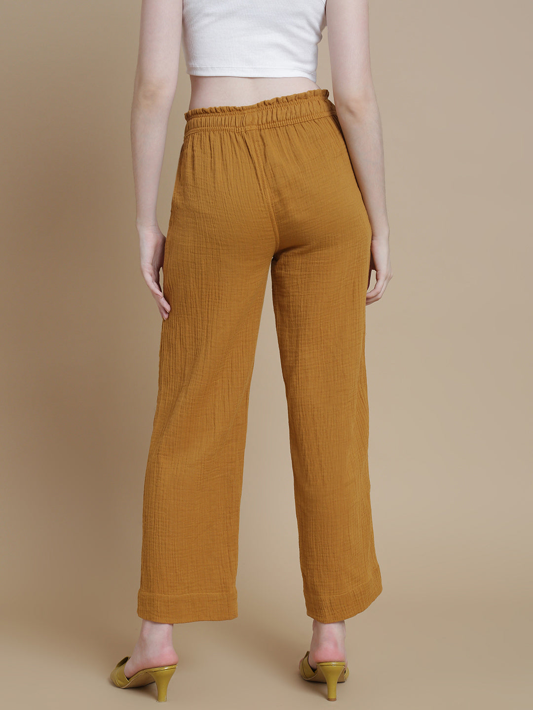 Prisma | Muslin Pant - Privé Collection by Prisma - Mustard Fashion Wears