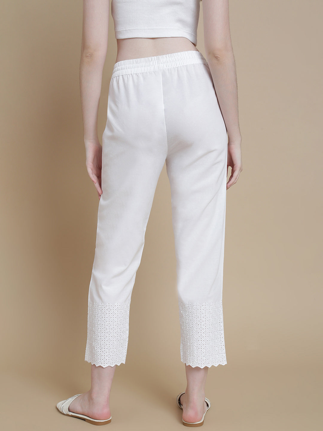 Prisma | Schiffli Pant - White Design 3 Fashion Wears