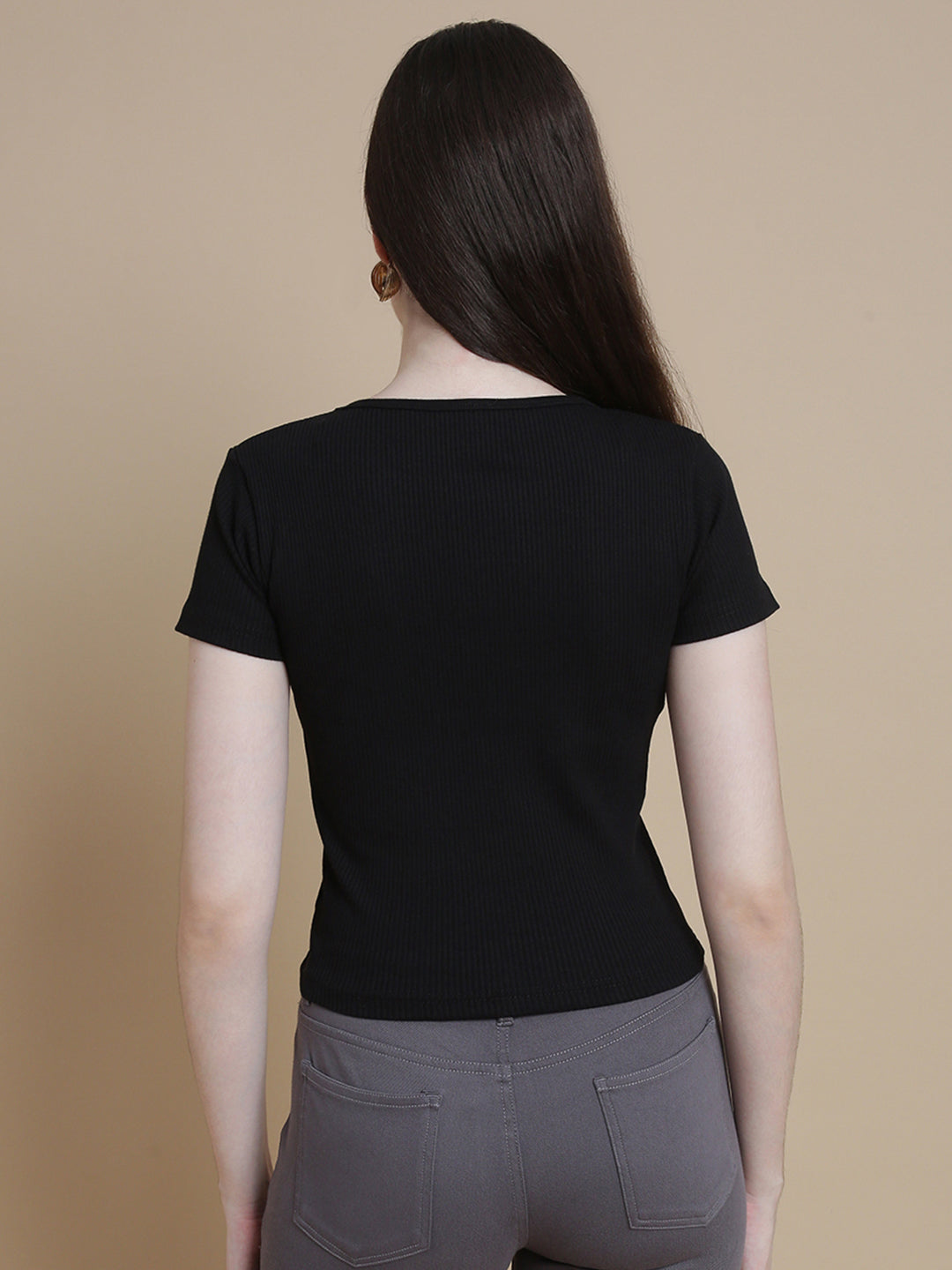 Prisma | Ribbed Tee - Black
