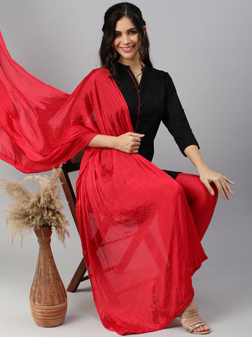 Shimmer Dupatta-Red