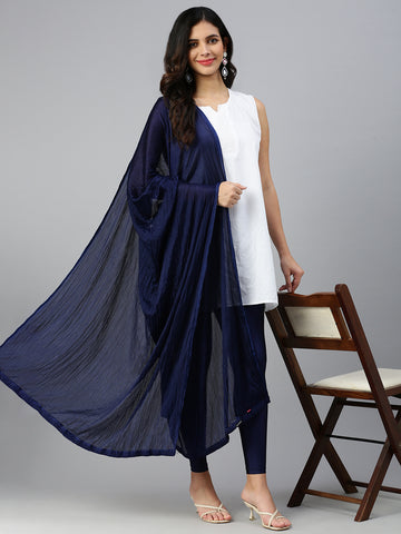 Shimmer Dupatta-Navy