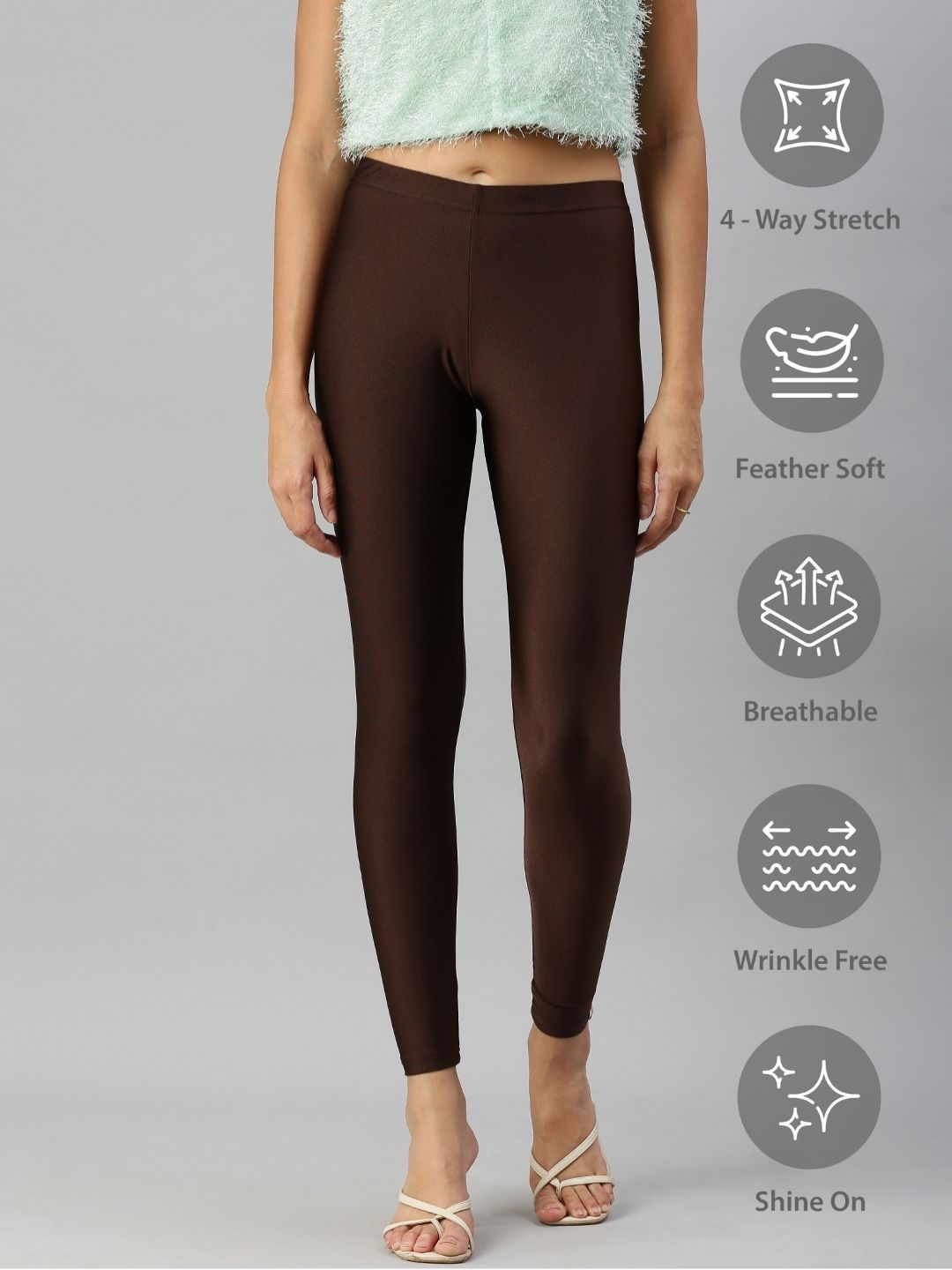 Prisma | Shimmer Leggings-Brown Leggings