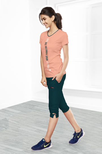 Loungewear Capri-Peach-Teal