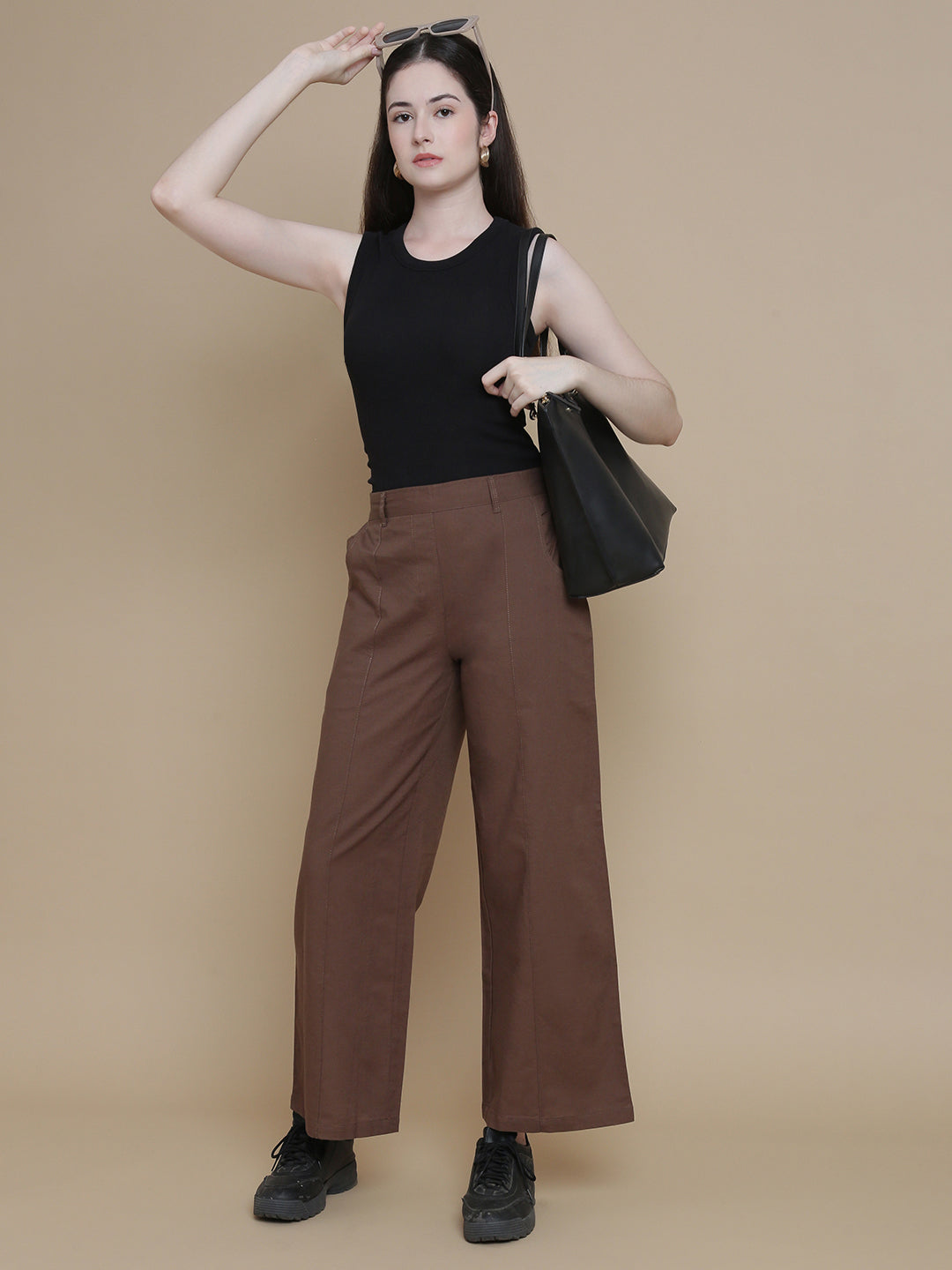 Prisma | Linen Wide Pants - Coffee Active Wear