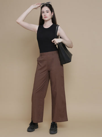 Prisma | Linen Wide Pants - Coffee Active Wear