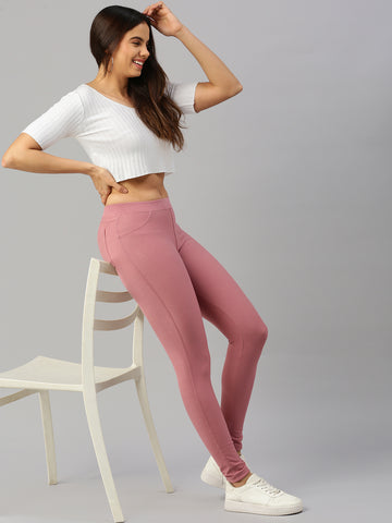 Trendy womens Colored Jeggings with Pockets - Stylish and Comfortable