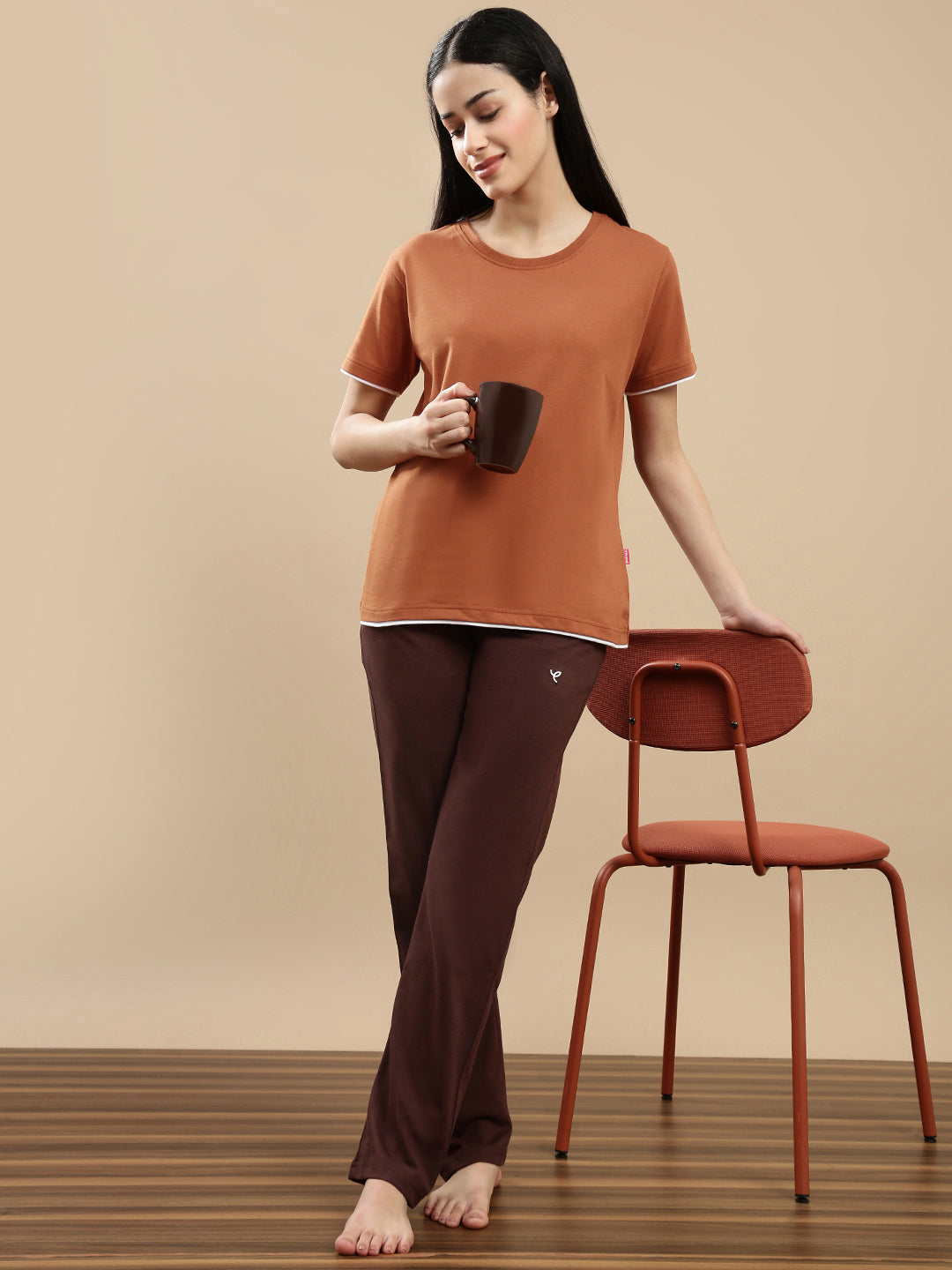 Prisma | Basic Tee-Burnt Orange Athleisure