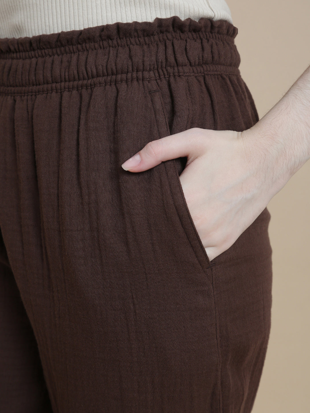 Prisma | Muslin Pant - Privé Collection by Prisma - Brown Fashion Wears