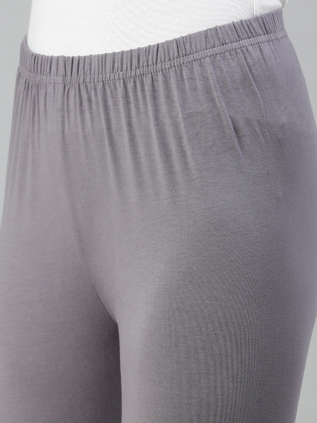 Women Solid Grey High-Rise Love Printed Elastic Waistband Slip-On Regular  Sports Tights - Berrylush