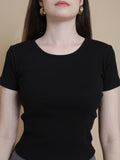 Prisma | Ribbed Tee - Black