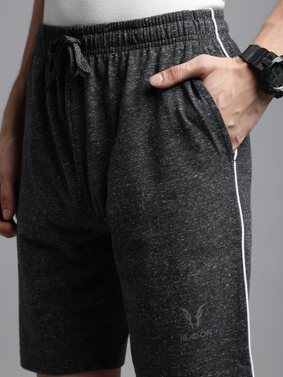 Prisma | Bermudas Zip-Snow Black Athleisure