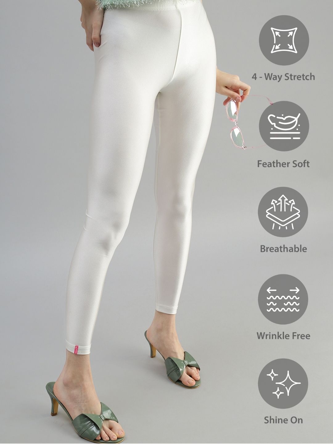 Prisma | Shimmer Leggings-Cream Leggings