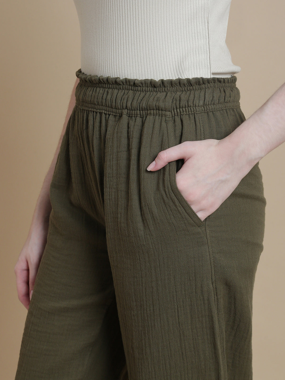 Prisma | Muslin Pant - Privé Collection by Prisma - Olive Fashion Wears
