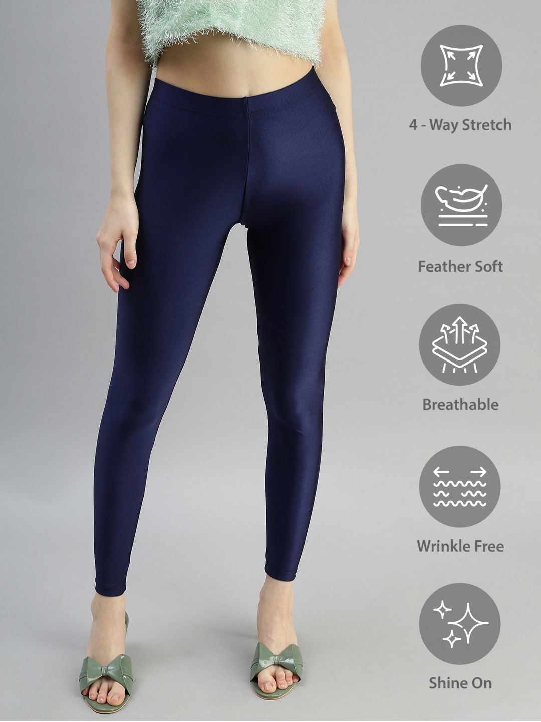 Prisma | Shimmer Leggings-Navy Leggings
