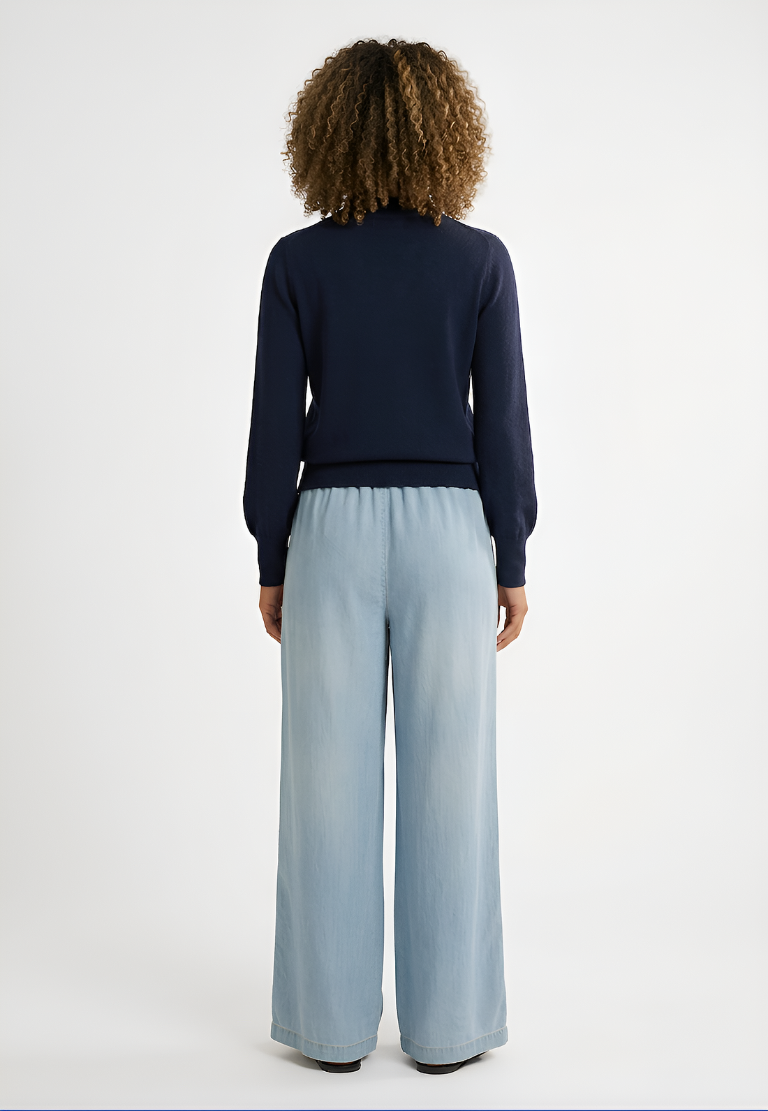 Denim Wide Pants - Light Blue