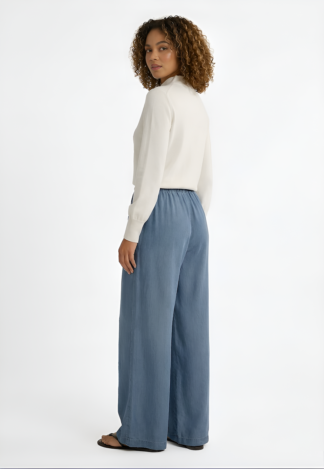 Denim Wide Pants - Regular Blue