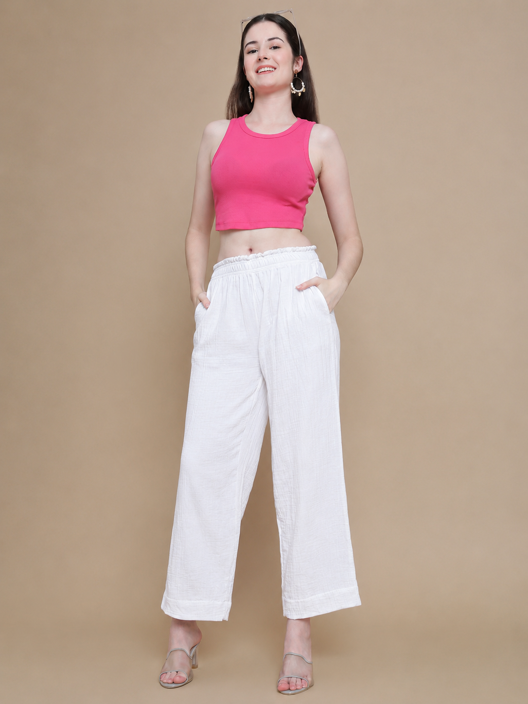 Prisma | Muslin Pant - Privé Collection by Prisma - White Fashion Wears