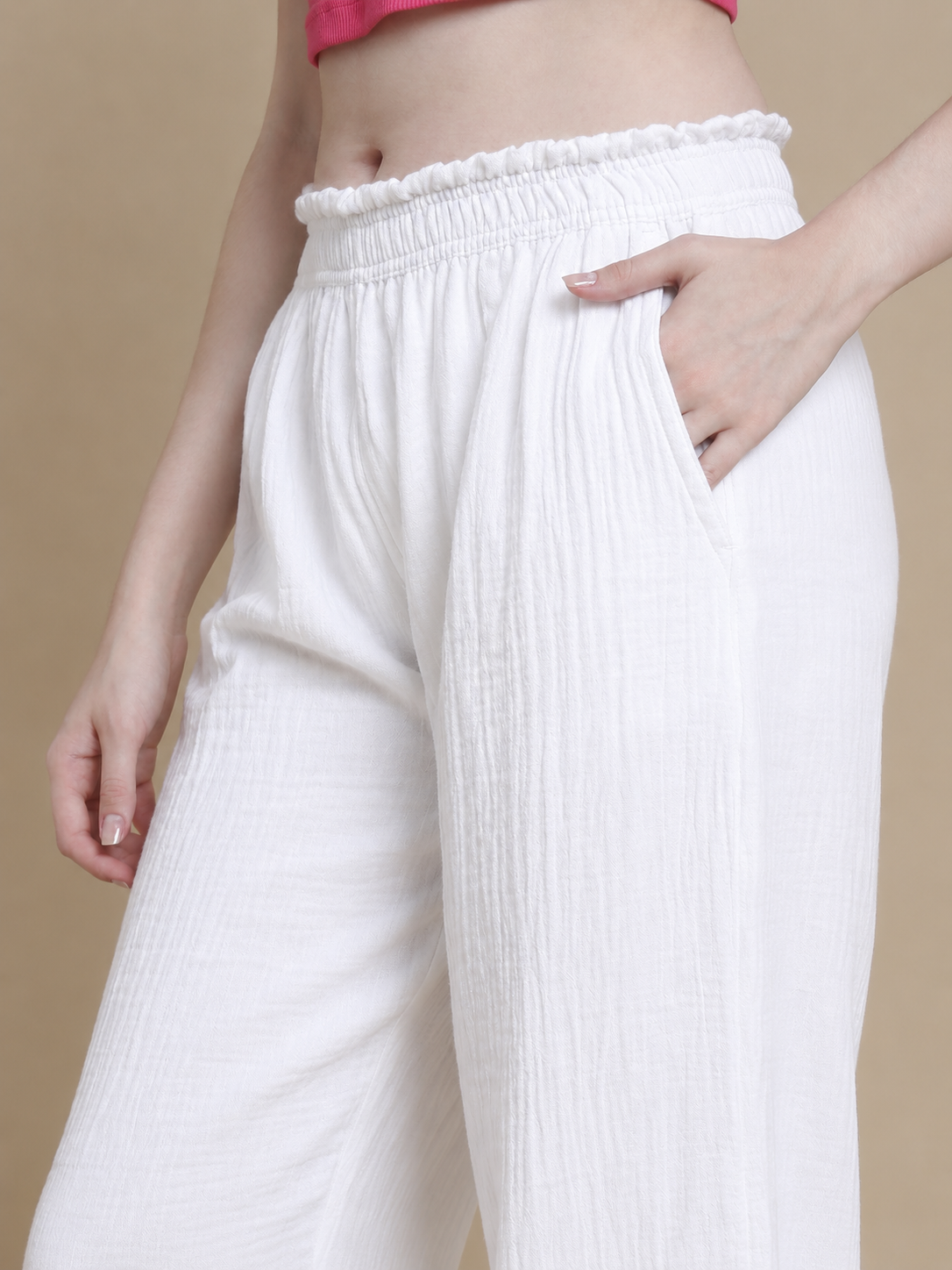 Prisma | Muslin Pant - Privé Collection by Prisma - White Fashion Wears