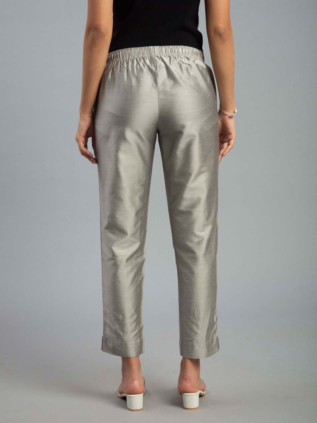 Prisma | Metallic Pant-Silver Fashion Wears