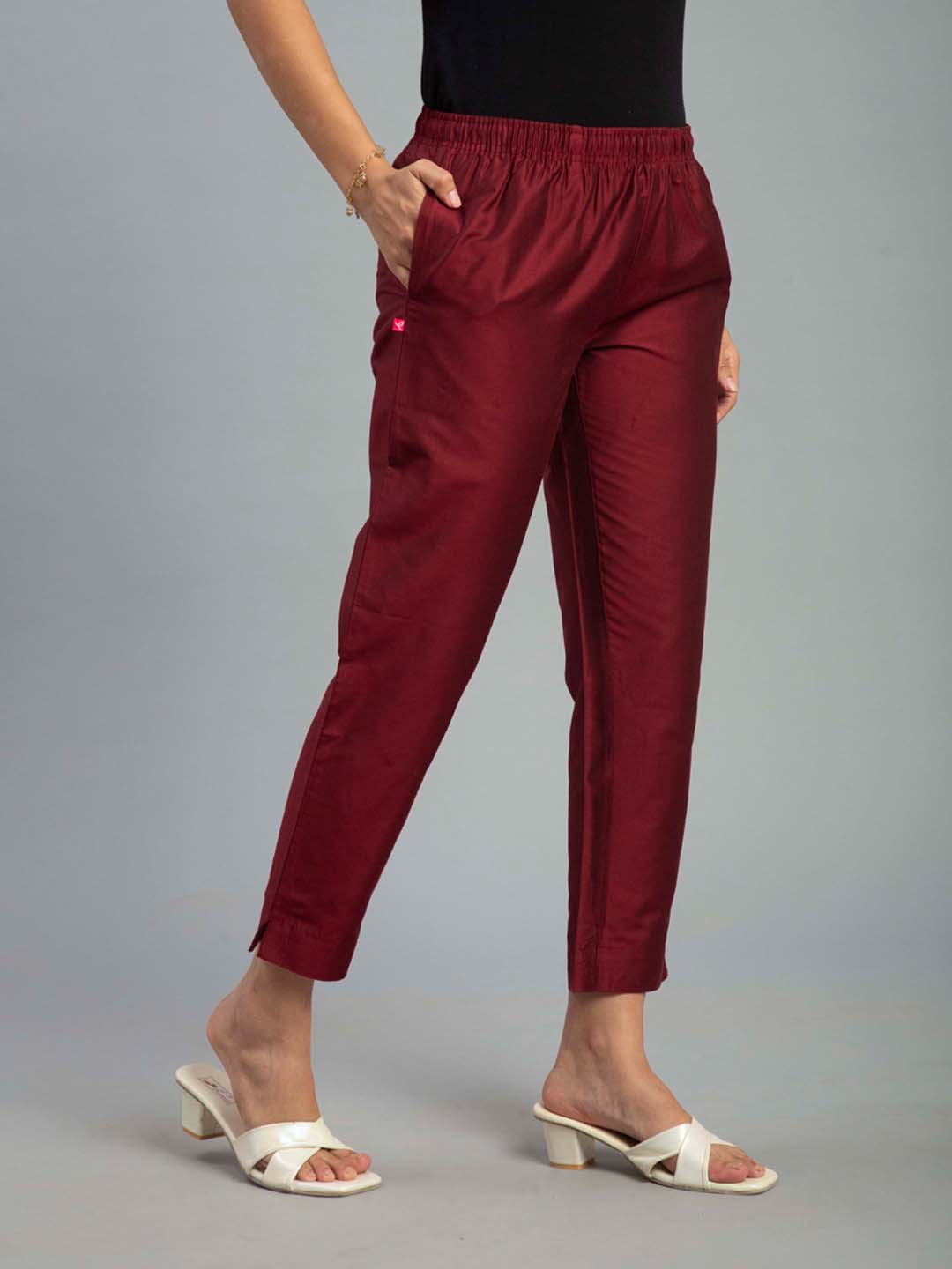 Prisma | Metallic Pant-French Wine Fashion Wears