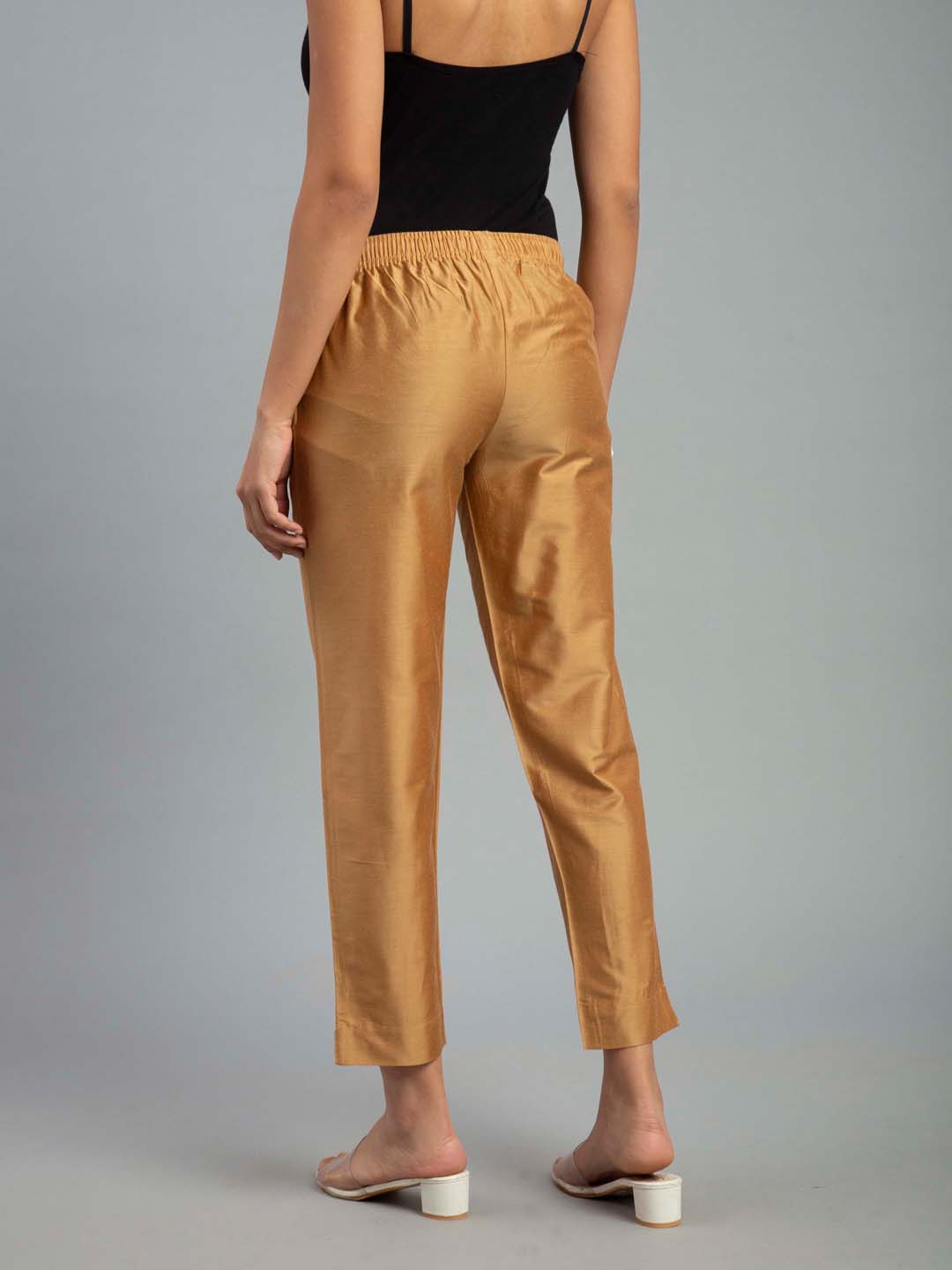 Prisma | Metallic Pant-Antique Gold Fashion Wears