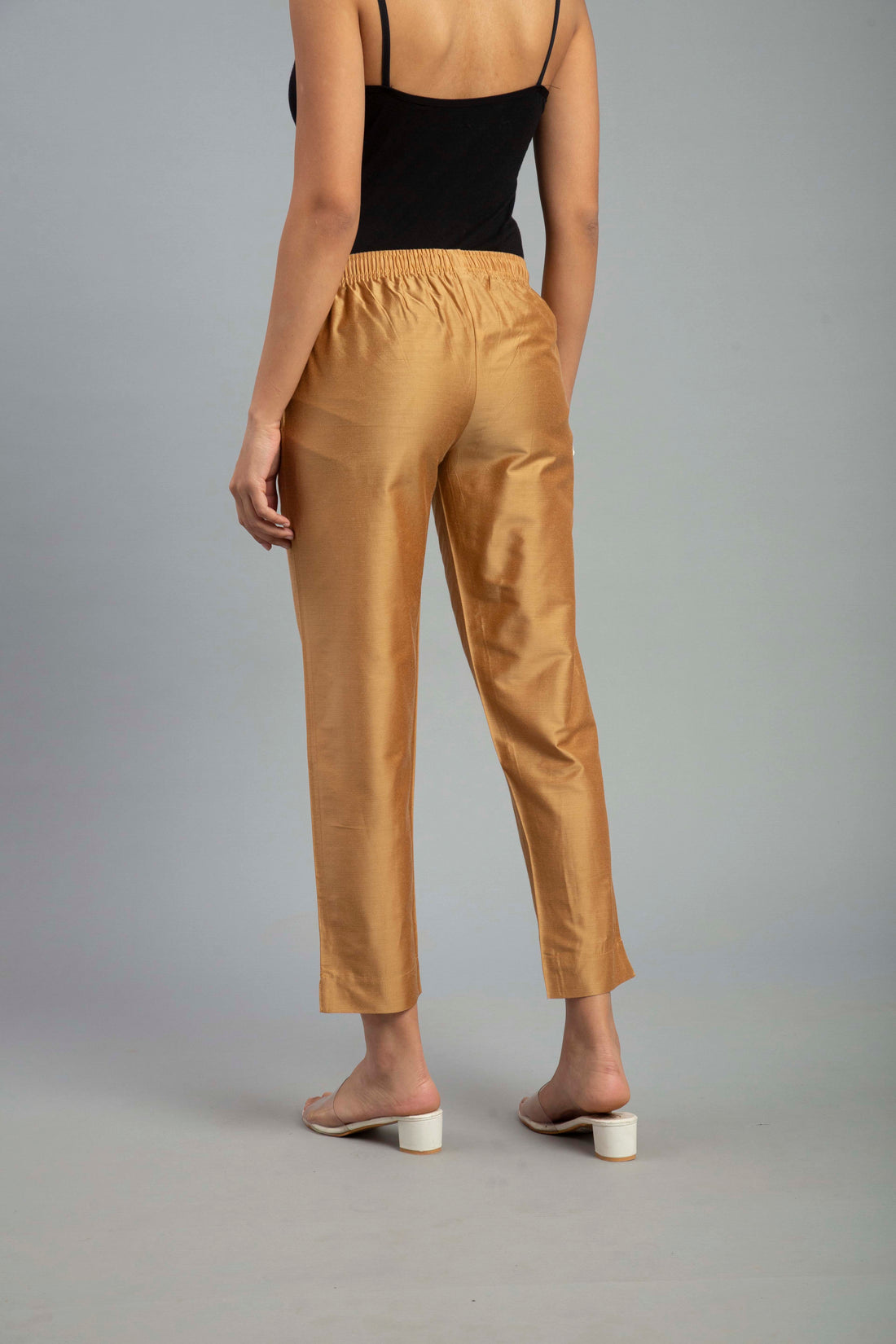 Prisma | Metallic Pant-Antique Gold Fashion Wears