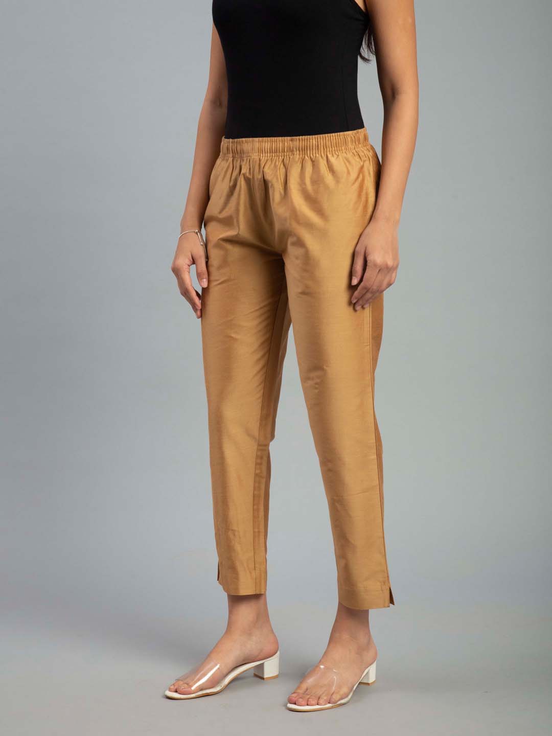 Prisma | Metallic Pant-Antique Gold Fashion Wears
