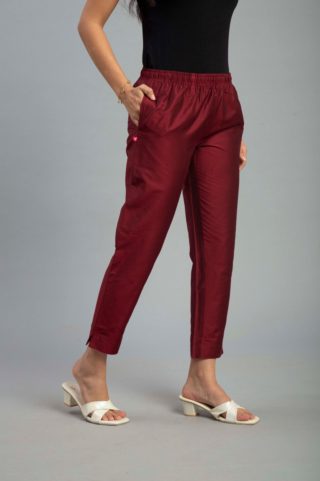Prisma | Metallic Pant-French Wine Fashion Wears