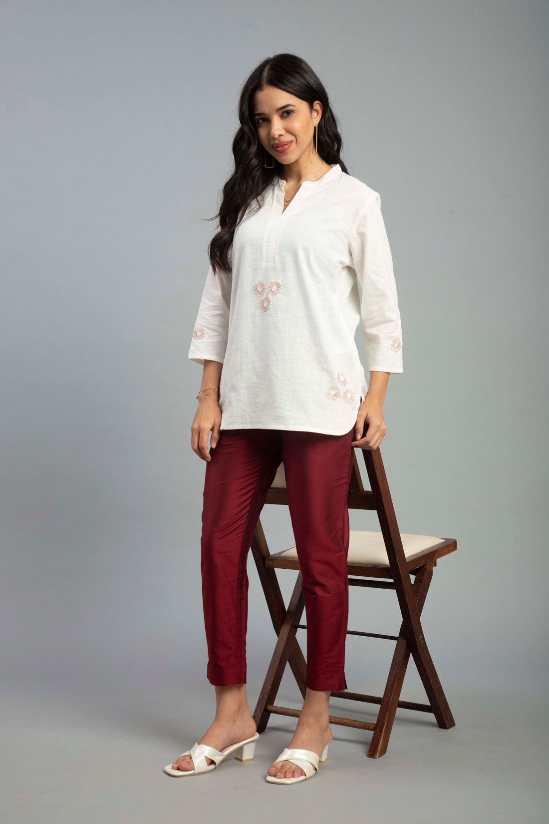 Prisma | Metallic Pant-French Wine Fashion Wears