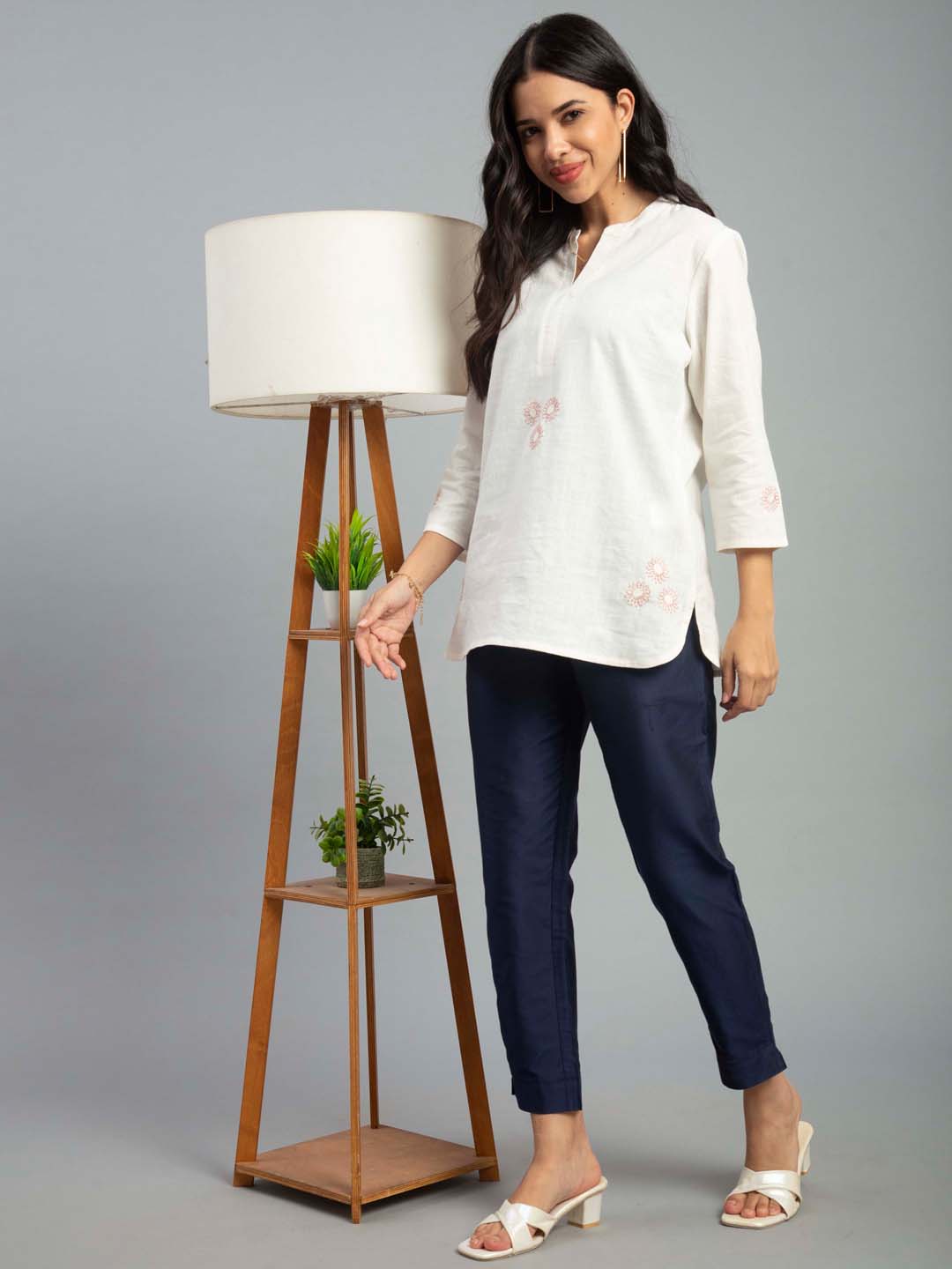 Prisma | Metallic Pant-Navy Fashion Wears