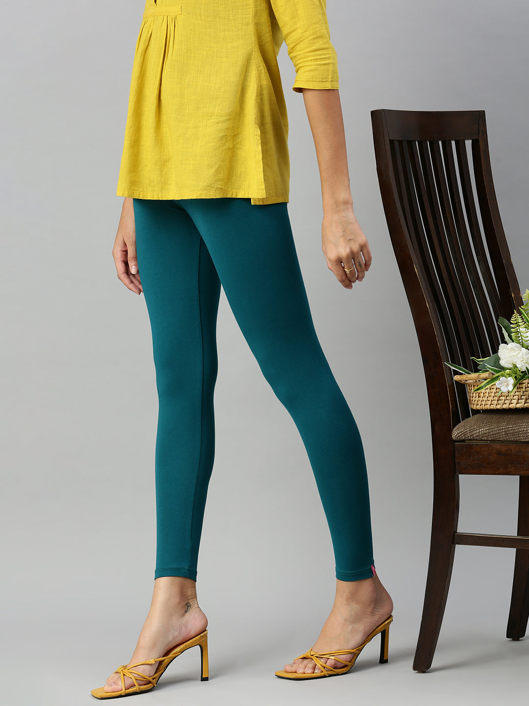 Prisma | Ankle Leggings-Teal Leggings