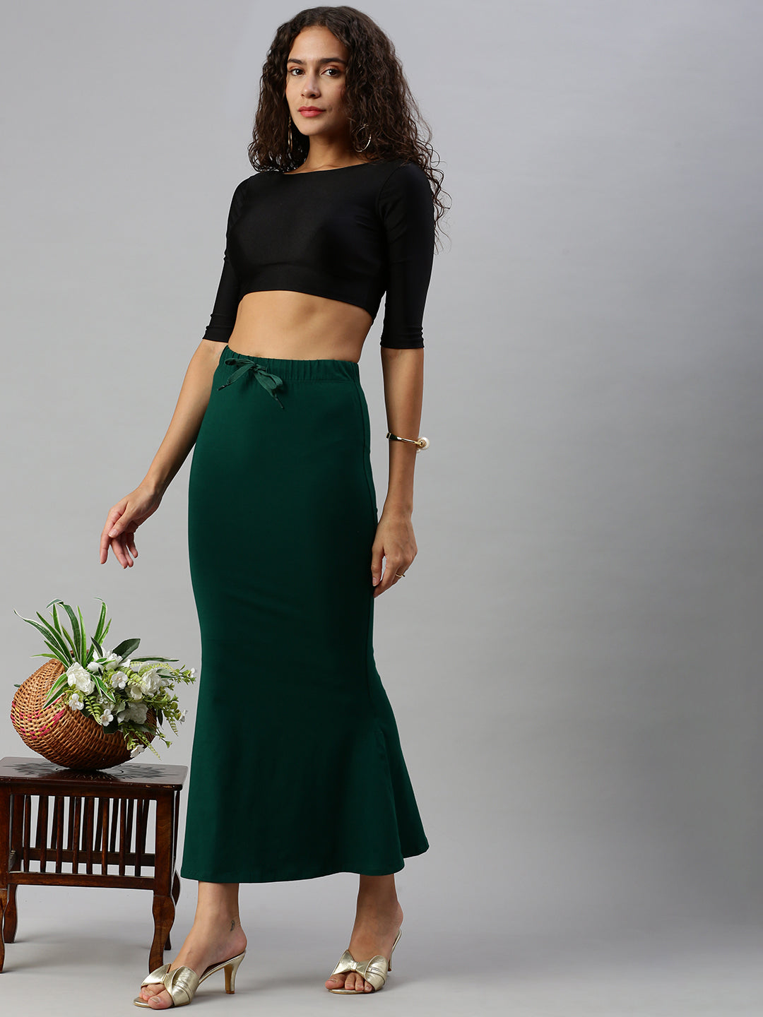 Prisma_Cotton_Saree_Shaper-Bottlegreen_View1