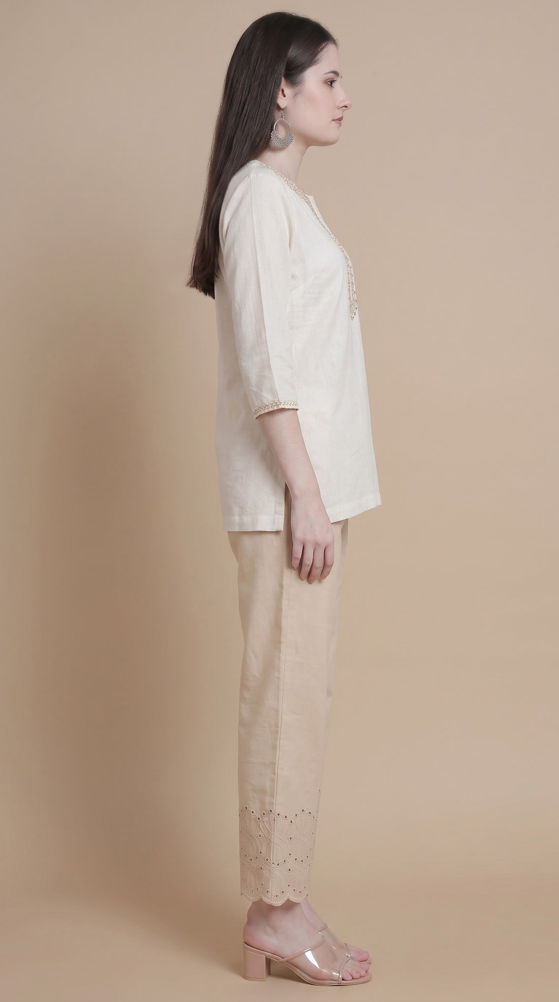 Schiffli Pant  - Sand Design 3